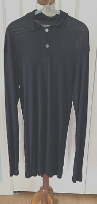 YOHJI YAMAMOTO Pour Homme Black Rayon Knit Long Sleeve Lightweight