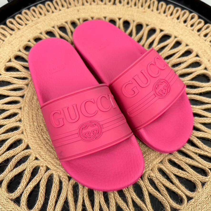 Gucci Logo Rubber Slides Pink Kid's Size 32 | eBay