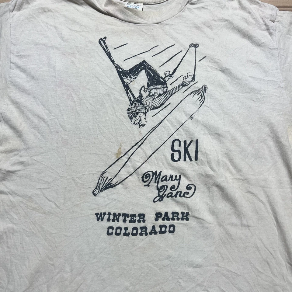 Camisa De Colección Años 80 Stoner Ski “Mary Jane” Joint Smoker Art Comic Talla Grande Foto 2 de 4