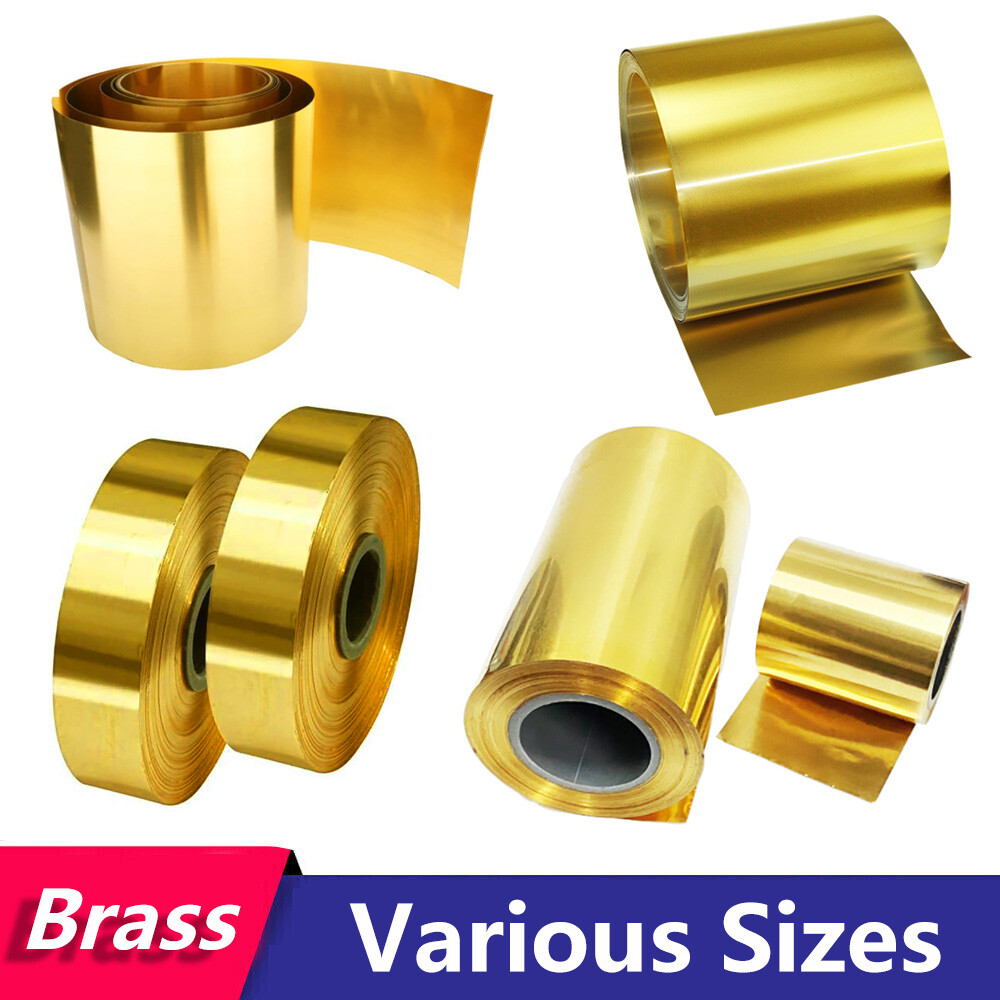 Brass Sheet Roll Metal Foil Plate 0.1-1mm Thick, 10-200mm Width, 1000mm Length E