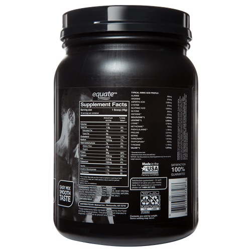 Equate Whey Protein Supplement Vanilla 30g of Protein Per Serving