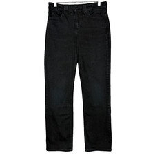 NYDJ Jeans Womens 10 Black Straight Lift Tuck Tech Mid Rise Cotton Stretch USA