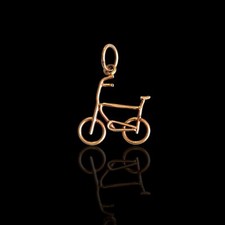 Small 14k Yellow Gold Bike Bicycle Pendant Charm