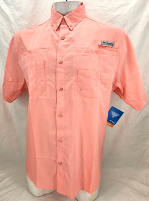 Chemise Columbia PFG Homme Légère Saumon - Manches Courtes, Taille L (Occasion, Pêche)