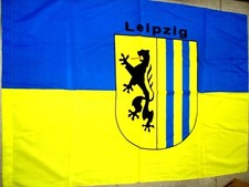 Fahne Stadt Leipzig   Bedruckt  Fussball Fanartikel