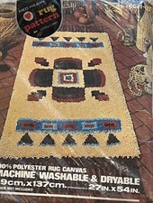 Vintage NOS: Red Heart "SENECA" Latch Hook Rug/Wall Hanging Canvas 27x54 6671-03