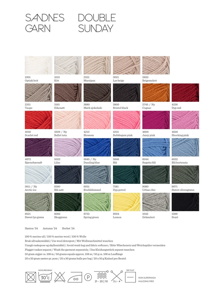 DOUBLE SUNDAY von SANDNES GARN - BLÅ NATT (6580) - 50 g / ca. 108 m Wolle - Bild 3 von 3