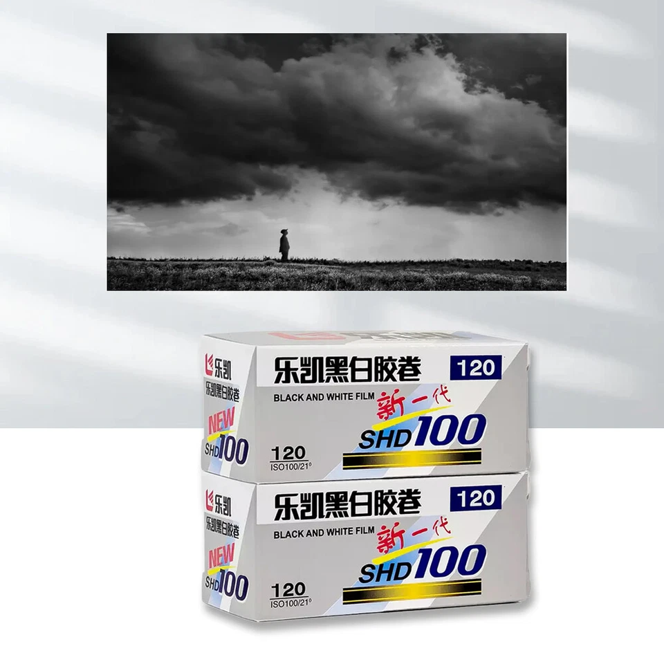 2/5/10xSHD 100 черный и белый 120 рулон пленка негативы пленка ISO100/21 ° дата 05-2026 - Изображение 2 из 4