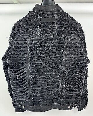 1017 Alyx 9SM Xblackmeans - Distressed Detailed Denim Jacket 1017 Alyx 9SM Xblackmeans - Distressed Detailed Denim Jacket