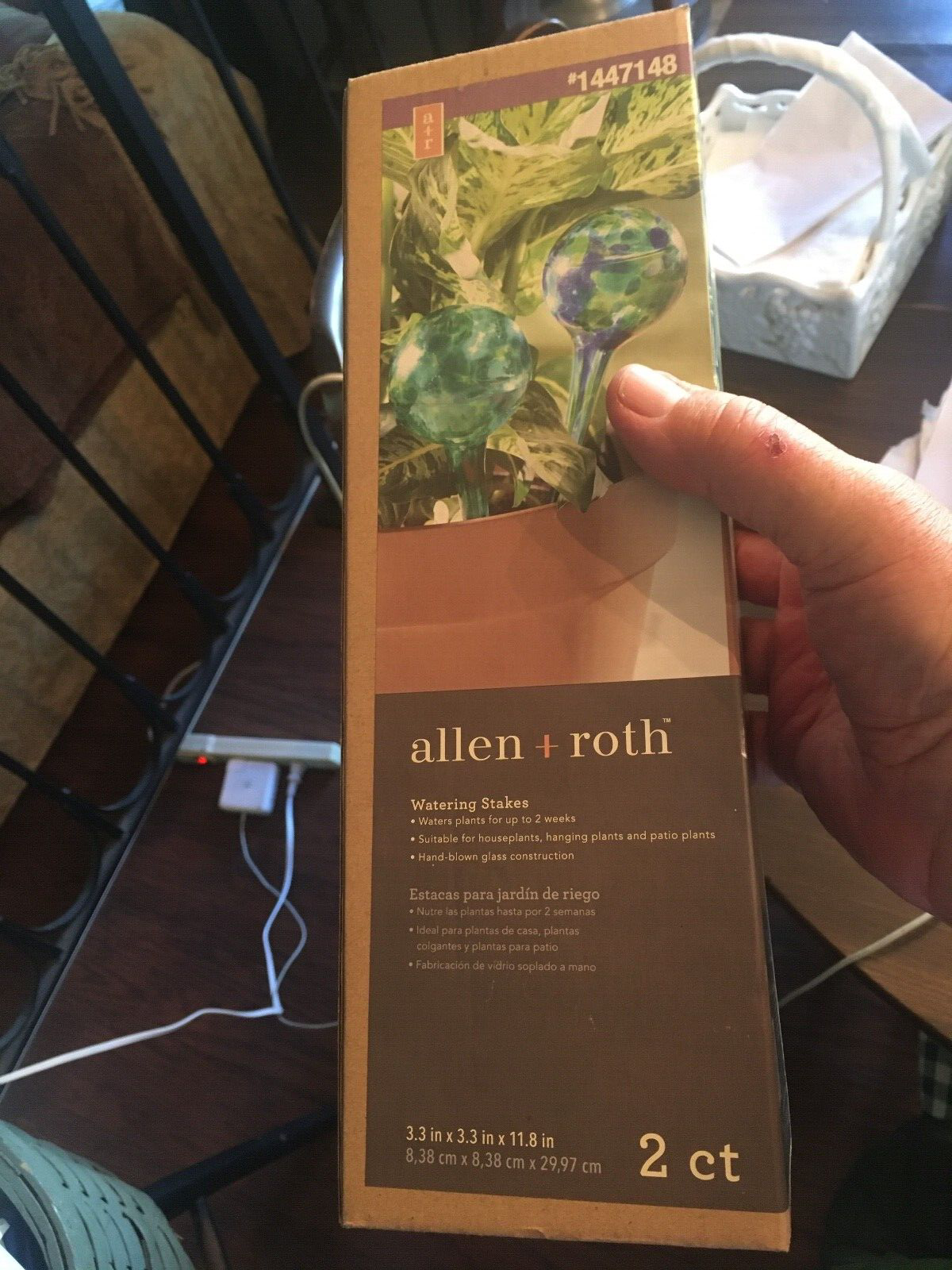 allen + roth 11.81 in Multicolor Glass Garden Watering Stake Box of 2 ...