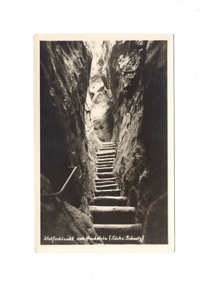 Postcard Wolfsschlucht am Hockstein/Saxon Switzerland