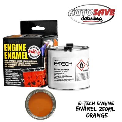 E-Tech - High Heat Auto KFZ Motor Glanz Finish Emaille Lack 250ml - Orange