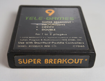 Atari 2600: SUPER BREAKOUT Cartridge - Sears Tele-Games - Tested & WORKS