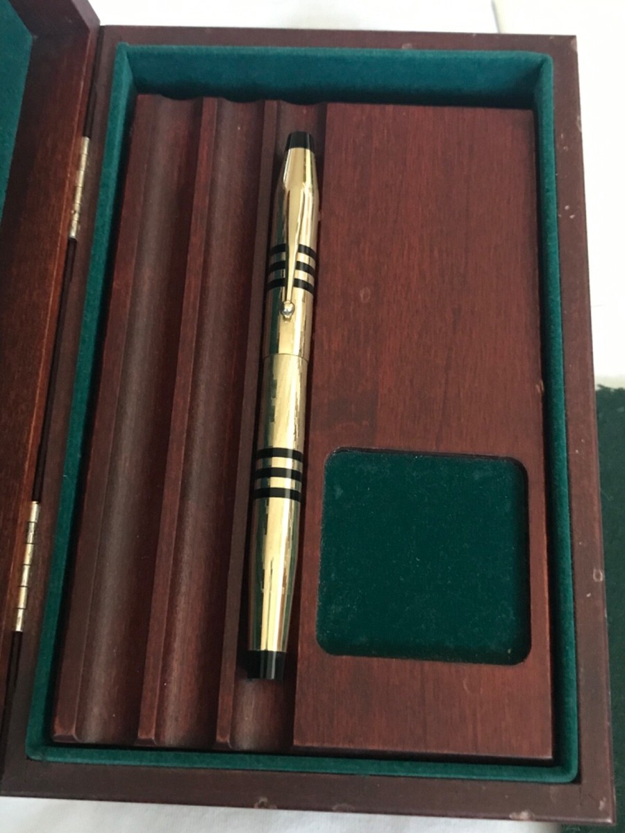 Cross 150th Anniversary Gold Filled Fountain Pen, 18K M Nib- Exc