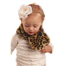 Mud Pie H2 Christmas Toddler Baby Girl Leopard Tunnel Scarfette Scarf 362011