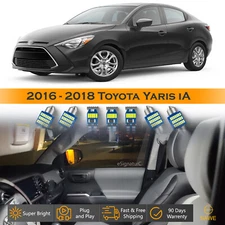 7 x Ultra White LED Lights Interior Package Kit For 2016 - 2018 Toyota Yaris iA