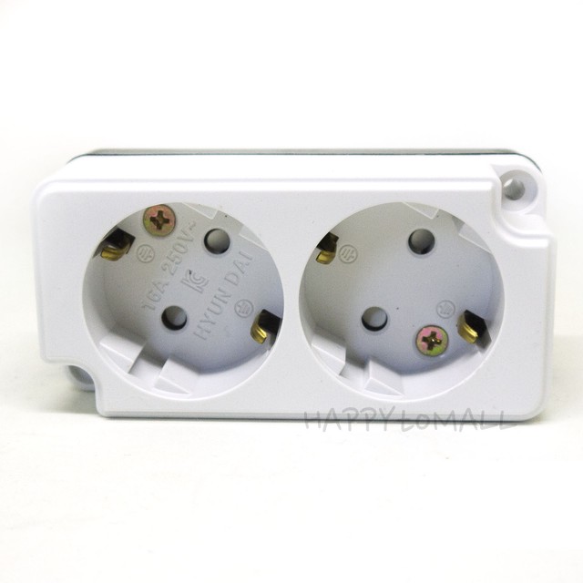 2 Port Surface Plug Receptacle Mounted Adapter Socket Power Outlet EU 220V KOREA for sale online