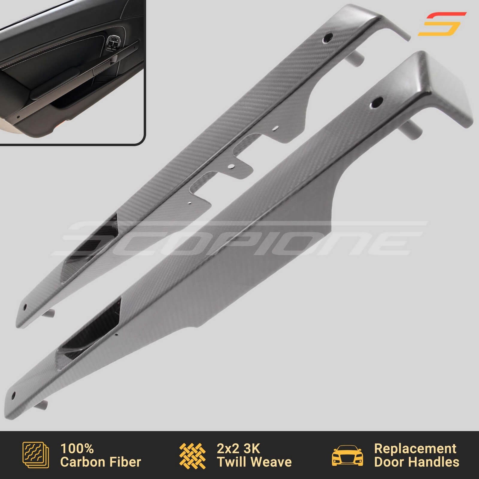 Scopione Carbon Fiber Door Handles for Aston Martin 05-17 Vantage DB9 Virage