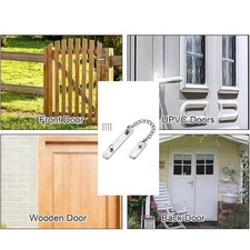 Stainless Steel Door Chain Lock with Secure Spring Button for Easy Release