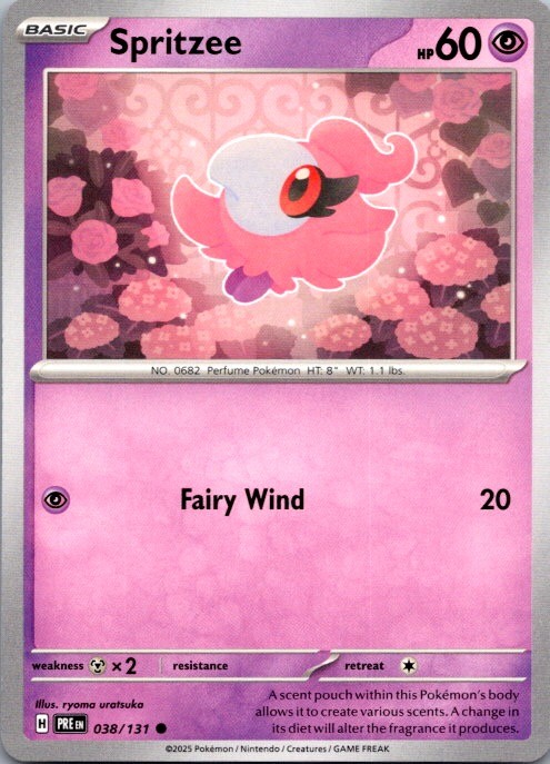 Spritzee 038/131 Common Prismatic Evolutions Pokemon Near Mint