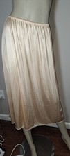 Vtg Light Beige Half Slip Large Shiny Nylon Long Tall Midi 31" Length