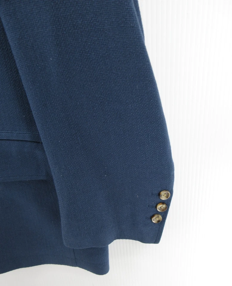 Abrigo deportivo vintage The Territory Ahead para hombre 48 azul Blazer chaqueta texturizada de seda * Foto 3 de 4