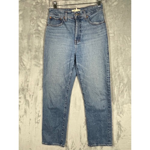 Madewell 90s Straight Crop Jeans High Rise Medium Wash Denim Size 25