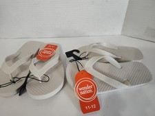 Wonder Nation Girls/Boys Rubber Thong Beach Sandals Cream Size 11-12