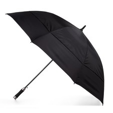 Vented Auto Open Stormbeater Golf Stick Umbrella With SunGuard Black