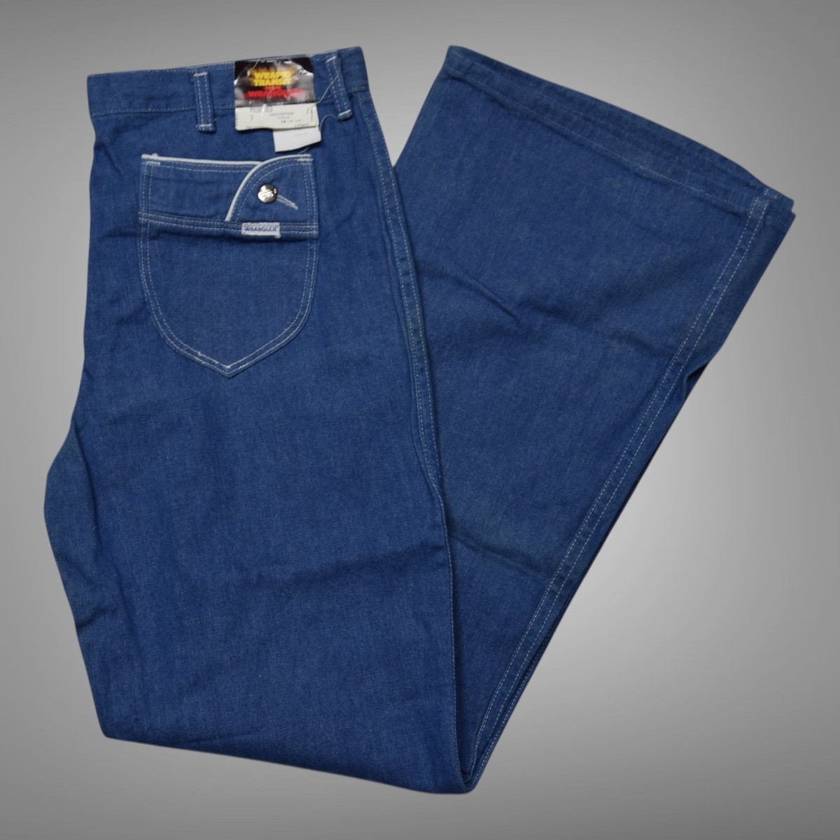 Wrangler Vintage Bell Bottom Jeans 38L Deadstock Flare Leg 1970s