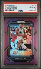 2022 PANINI PRIZM PURPLE PRIZM #229 RYAN ROLLINS 42/99 PSA 10