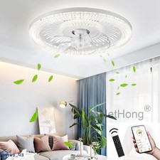Large LED Ceiling Fan with Lighting LED Light Adjustable Wind + Remote 6 Speed