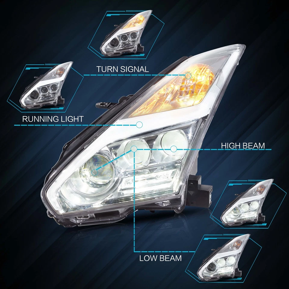 Conjunto completo de faros LED 2*VLAND para Nissan R35 GTR GT-R 2009-2022 nuevo estilo Foto 2 de 4