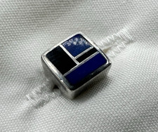 Ray Tracey, Knifewing Navajo Sterling Silver Lapis Tuxedo Shirt Studs, 4-pc Set