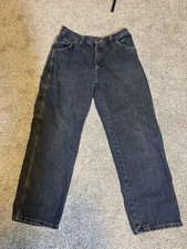 Dickies Carpenter Jeans Mens 33x30 Blue Denim Work Dark Wash VTG Triple Stitch