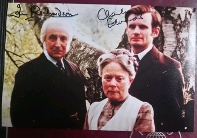 Ian Richardson Charles Edwards Murder Rooms signiertes 7x5 Foto 