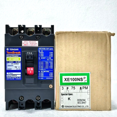 TERASAKI TEMBREAK  XE100NS CIRCUIT BREAKER 3 POLE 75A AC660V 50/60HZ  