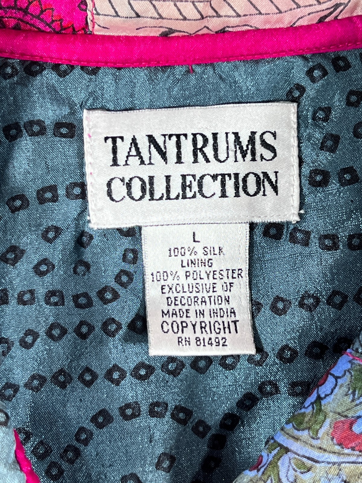 Tantrums Collection Patchwork Silk Jacket Boho Hi… - image 2