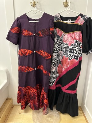  (2) Vintage Handmade Hawaiian Muumuu Size M