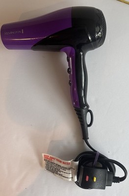 Remington D3190 Ceramic Ionic Tourmaline Hair Dryer 1875w 3 Heat 2 Speed Purple