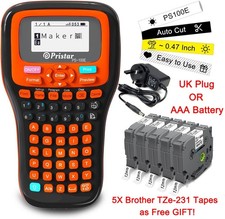 Industrial Label Maker Handheld PS100 Fit Brother P-Touch Printer Tape TZ-231 UK