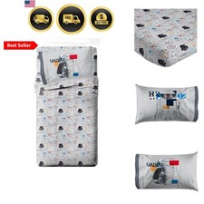 Kids Sheet Set with Fitted, Flat Sheets Pillow Cover - Ultra-Soft Bedding w...
