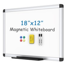 Magnetic Whiteboard/Dry Erase Board, 18 X 12 Inches, Includes 1 Eraser 2 Ma...