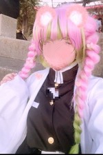 Mitsuri Kanroji Demon Slayer Wig Cosplay Adjustable Size Red Pink Japan