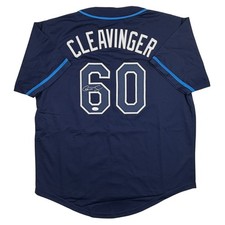 Autographed/Signed Garrett Cleavinger Tampa Bay Blue Baseball Jersey JSA COA