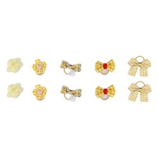 Cute Bow Flowers Hair Ropes Hair Hair Ties for Children for Girls Yellow 10 Pcs