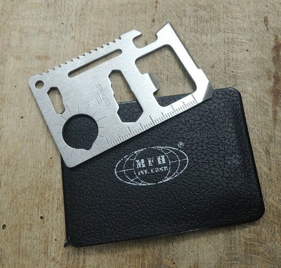 MFH Pocket Tool Credit Card Multitool Werkzeug im Kartenformat 11 Funktionen