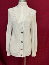 Gap Cardigan Womens Small Ivory Chunky Knit Cotton Cardigan EUC