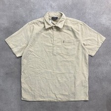 Barstool Sports Shirt Mens Large Corduroy Short Sleeve Button-Up, Beige