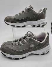 SKECHERS Womens 10 Leather  Suede Air-cooled Memory Foam gray SN11936